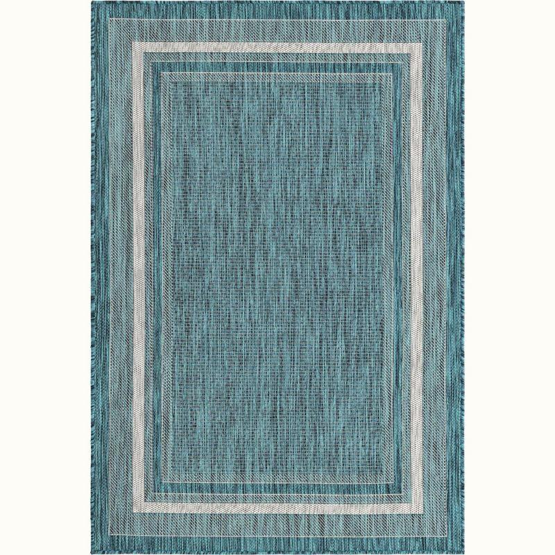 Unique Loom Outdoor Border Soft Border Border Woven Area Rug