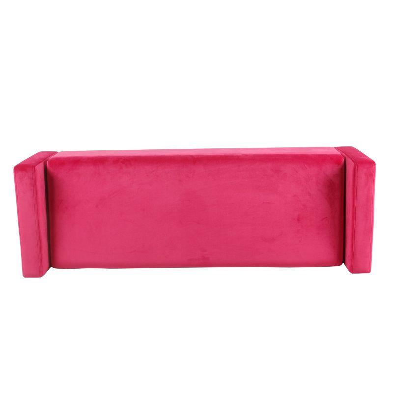 Fulton 48" Pink Velvet Storage Bench with Hinged Lid