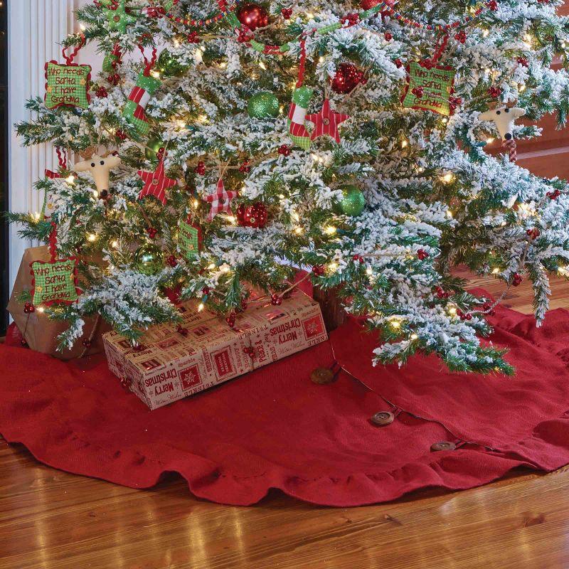 Park Designs Jute Burlap Tree Skirt - 24" - Red