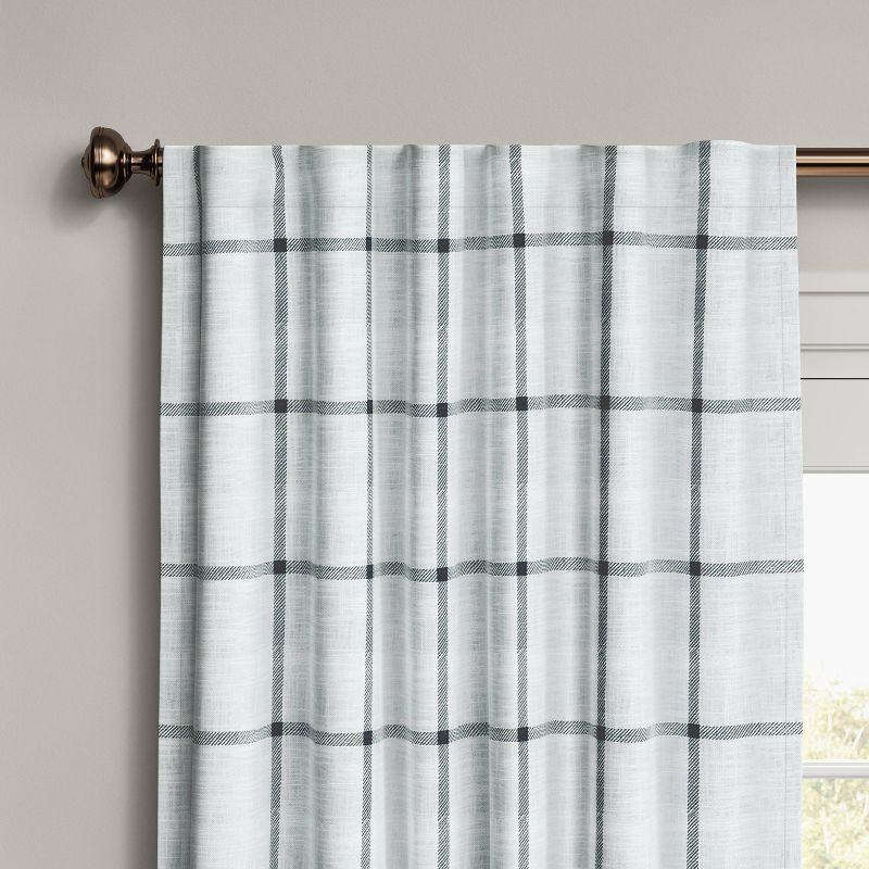 Gray Blackout Polyester Window Curtain Panel with Rod Pocket