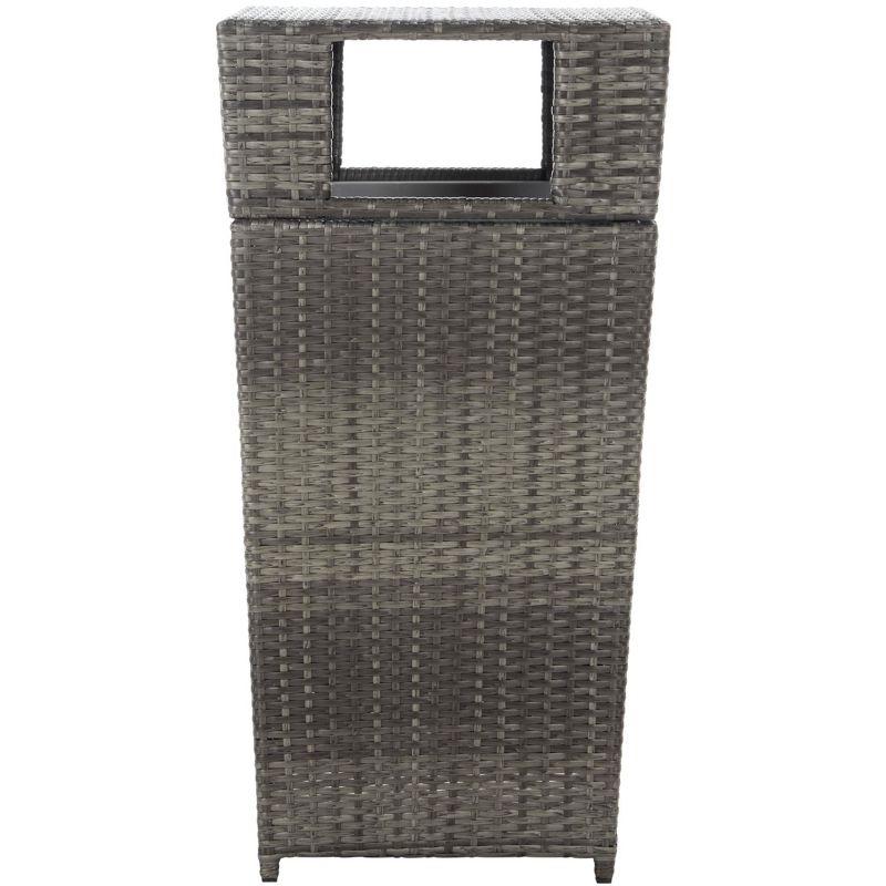 Mazeli Outdoor Trash Can - Grey Brown - Safavieh