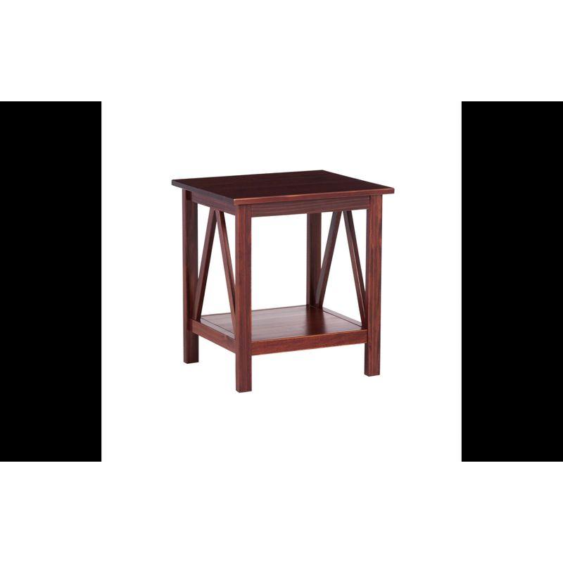 20" Titian Transitional End Table Driftwood - Linon: Pine Construction, Fixed Shelf, Coastal Style