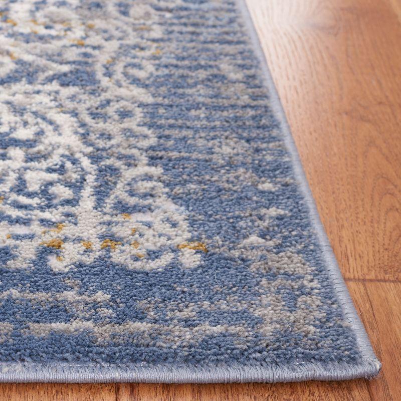 Palma Blue and Beige Rectangular Synthetic Area Rug 4' x 6'