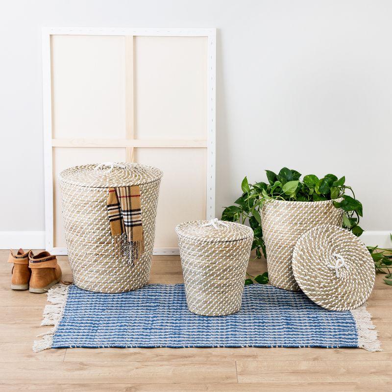 Honey-Can-Do Set of 3 Nesting Seagrass Snake Charmer's Baskets Natural