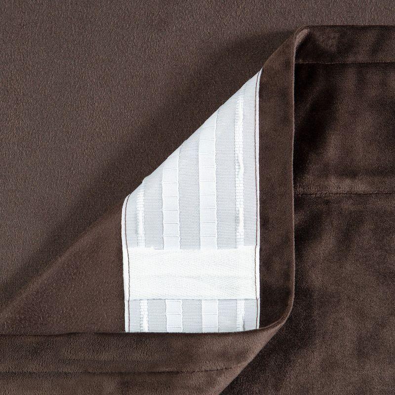 Chanasya 2pk Solid Velvet Room Darkening Window Curtain Panels - Set of 2