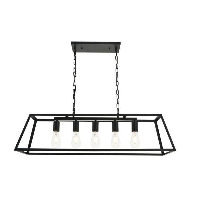 Elegant Lighting Resolute 5 light black Pendant