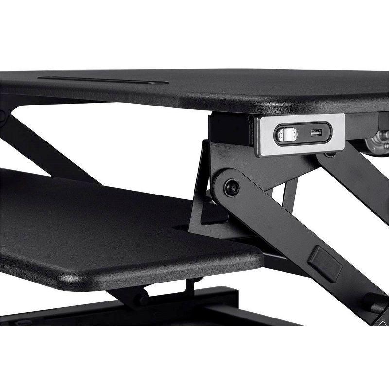 Monoprice Electric Sit-Stand Riser Desk Converter - Black (35.4 x 23.2in) Table Top for Single Display, Height Adjustable 5.9"-18.9"