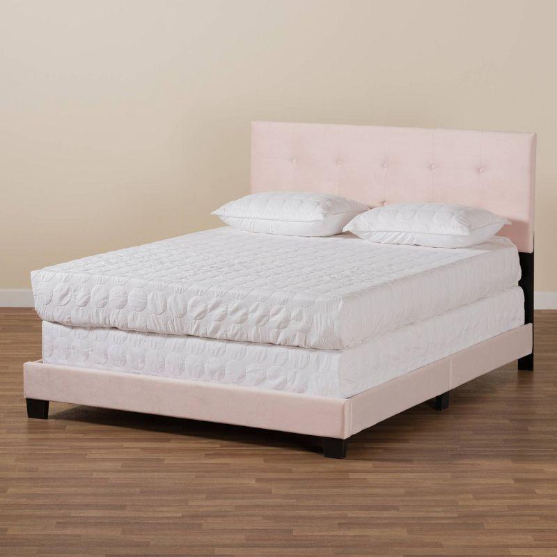 Caprice Glam Velvet Fabric Upholstered Panel Bed - Baxton Studio