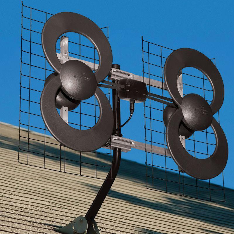 Antennas Direct® ClearStream 4 UHF Indoor Outdoor TV Antenna, Multi-Directional, 70+ Mile Range, 4K 8K UHD, NEXTGEN TV in Black