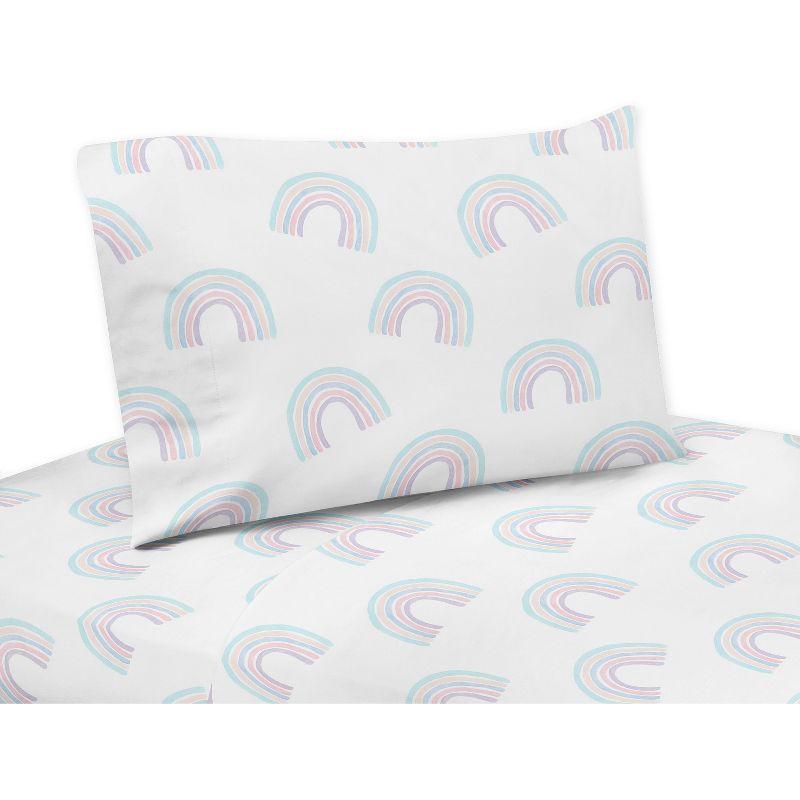 Sweet Jojo Designs Rainbow Print Microfiber Twill Sheet Set