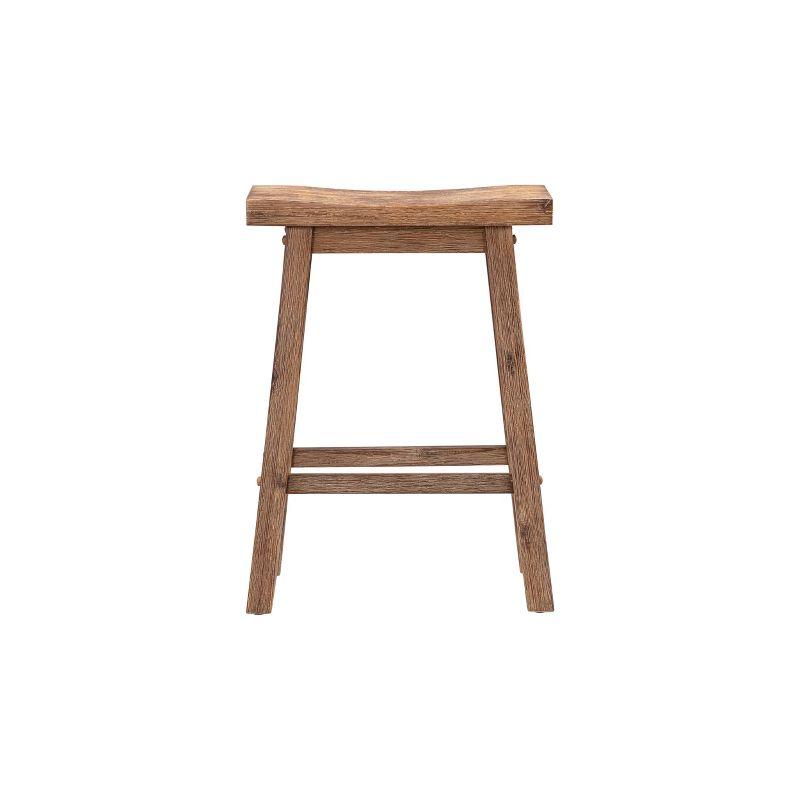 Set of 2 24&#34; Sonoma Saddle Counter Height Barstool Barnwood Wire Brush - Boraam