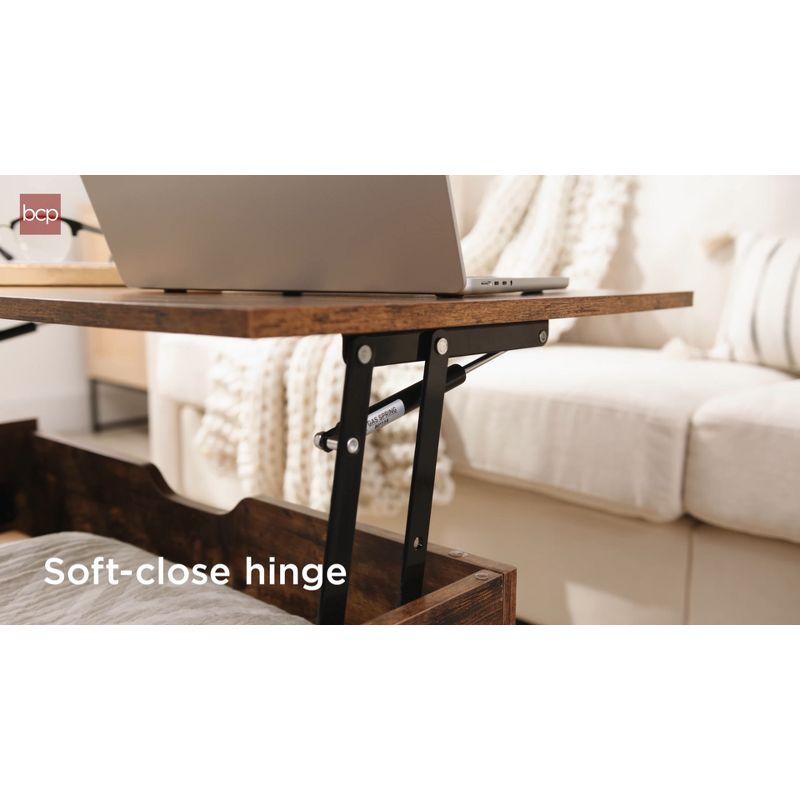 Best Choice Products Wooden Mid-Century Modern Lift Top Coffee Table w/ Hidden Storage, Removable Shelf - Brown
