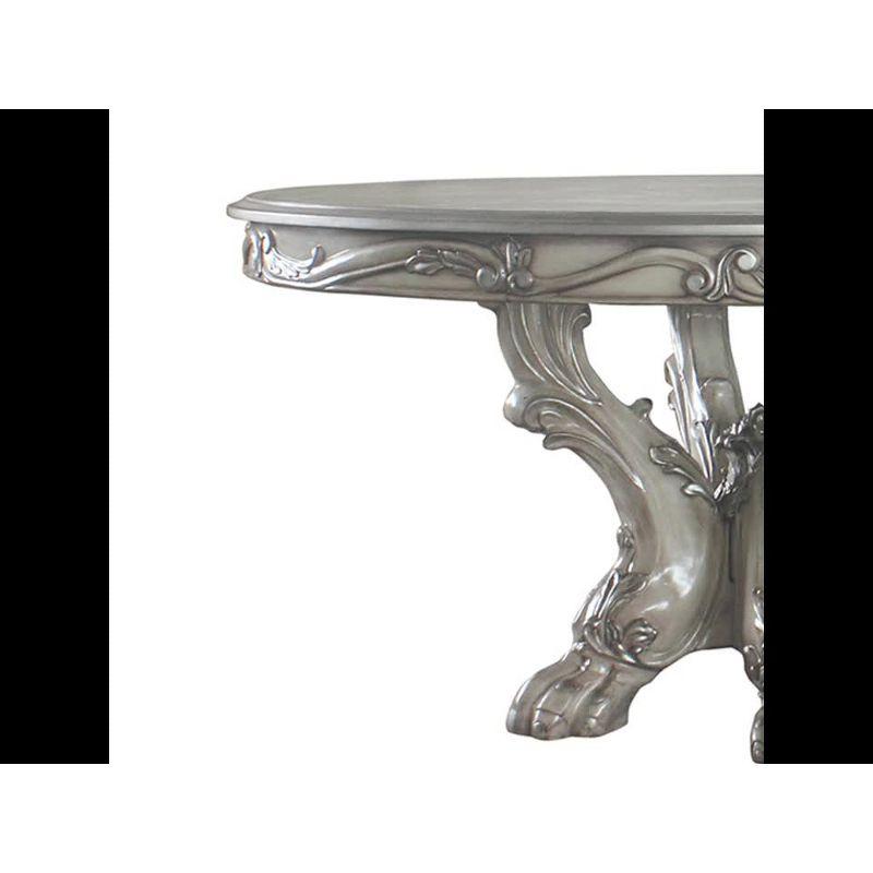 60" Dresden Dining Table Vintage Bone White - Acme Furniture: Wood Pedestal Base, Seats 4