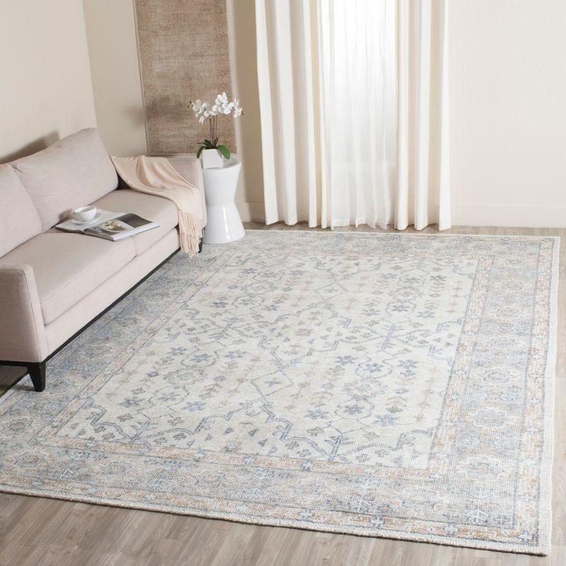 Ivory Elegance 8' x 10' Hand-Knotted Wool & Silk Area Rug