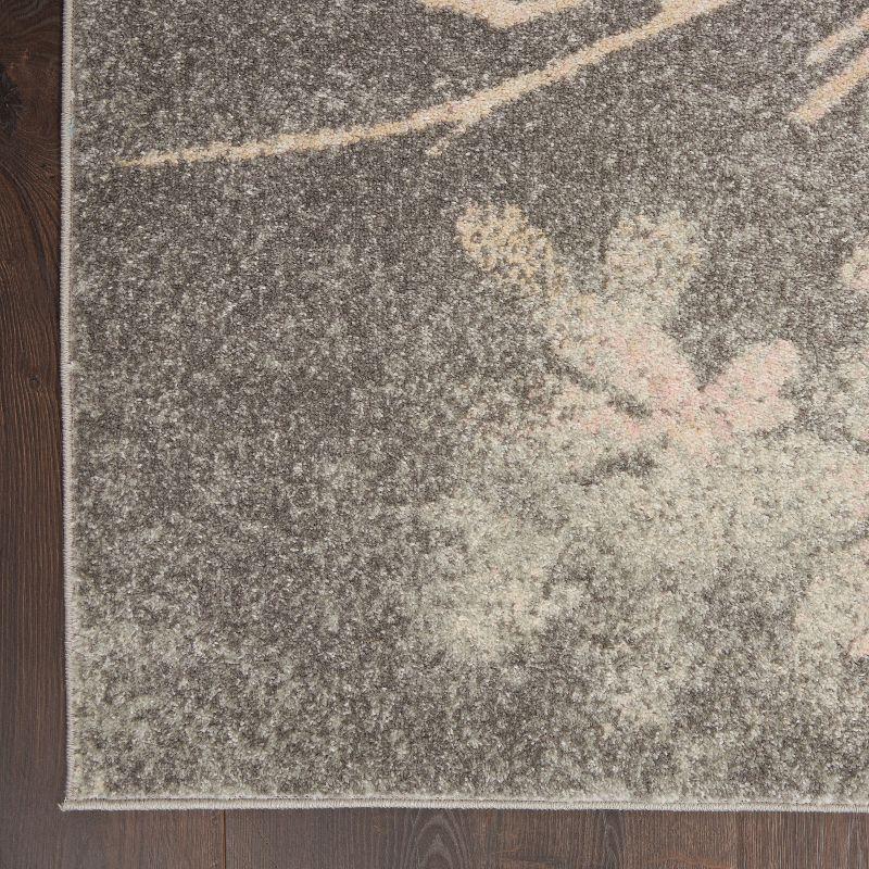 Tranquil TRA08 Beige/Navy Area Rug Contemporary Ombre Floral By Nourison