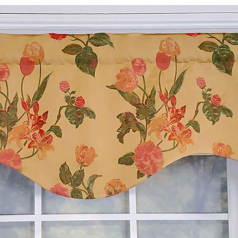 RLF Home Luxurious Modern Design Classic Garland Regal Style Window Valance 50" x 17" Gold