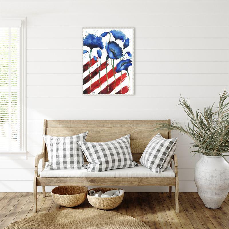 Amanti Art Patriotic Floral II by Elizabeth Medley Canvas Wall Art Print Framed 23 x 30-in.