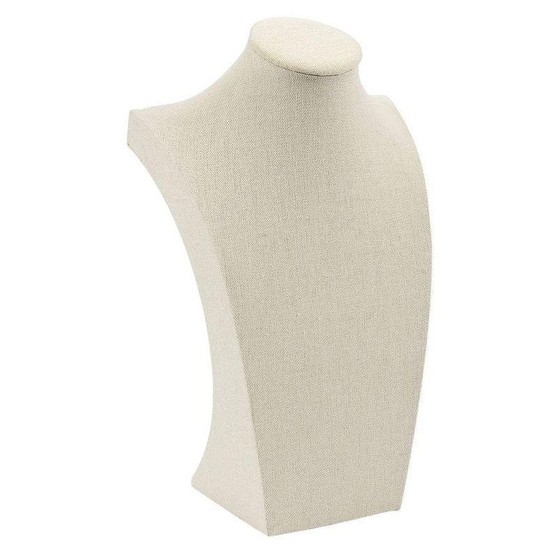 Juvale 12 Inch Linen Jewelry Display Bust, Necklace Mannequin Holder Stand for Retail Stores and Trade Shows (Beige)