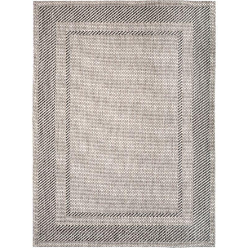 Courtyard CY8477 UV & Stain Resistant Non-Shedding Power Loomed Indoor/Outdoor Area Rug - Beige/Black - 9'x12' - Safavieh
