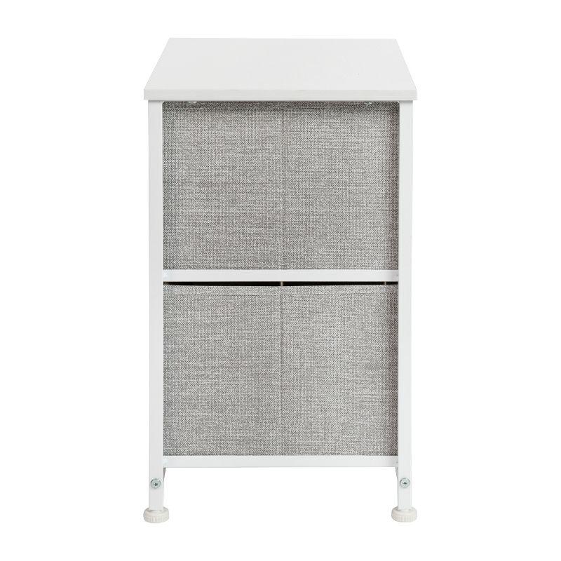 Flash Furniture Malone 2 Drawer Storage Stand with Wood Top & Fabric Pull Drawers