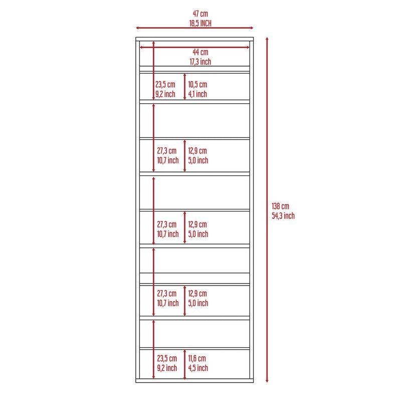 Depot E-Shop Wall Shoe Rack 54" H, One Mirror, One Door, Five Internal Storage Shelves, Approximate Capacity for Ten Shoes