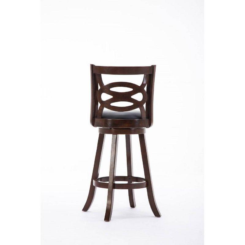 Seina Wood Swivel Barstool Cappuccino - Boraam: 360-Degree Swivel, Faux Leather Upholstery, 43.5" Height