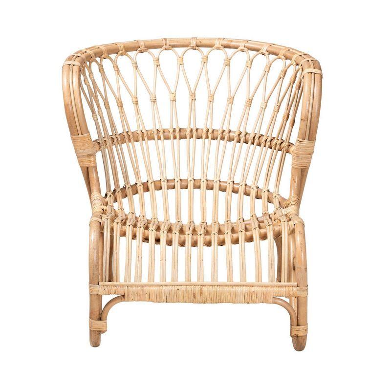 bali & pari Alaya Rattan Accent Chair: Handcrafted, Indoor Furniture, No Ottoman