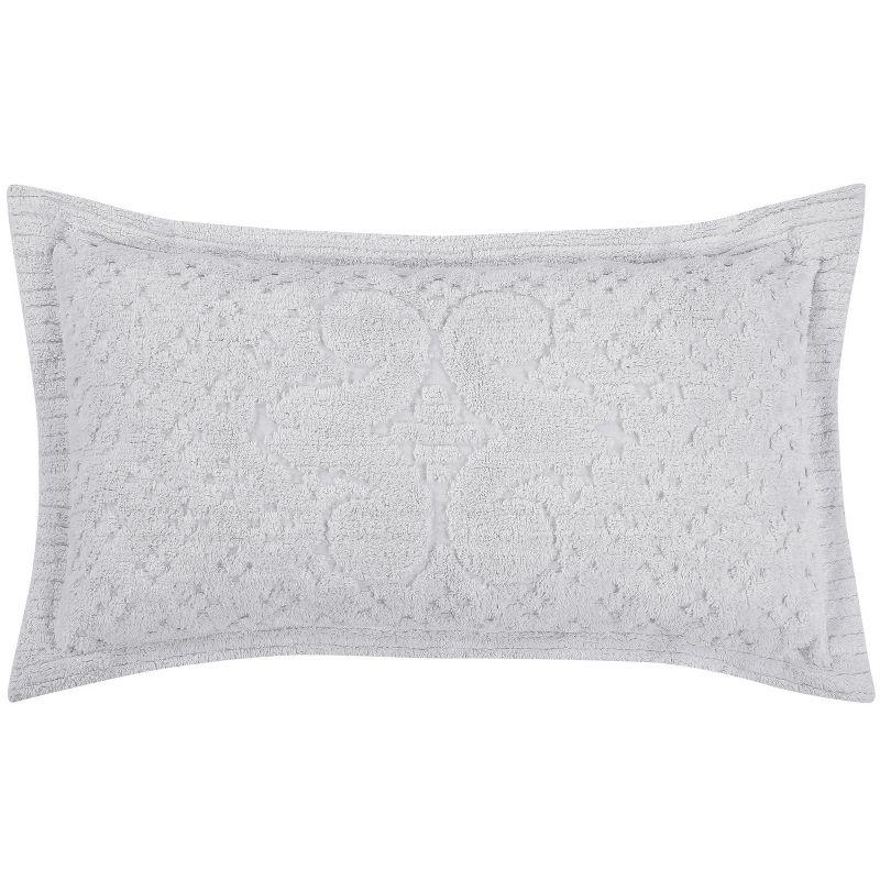 Better Trends Ashton Collection Chenille Bedspread Set, 100% Cotton Machine Washable Bedding Set, Soft & Breathable Medallion Design Coverlet with Sham, Luxurious All Season Comfort