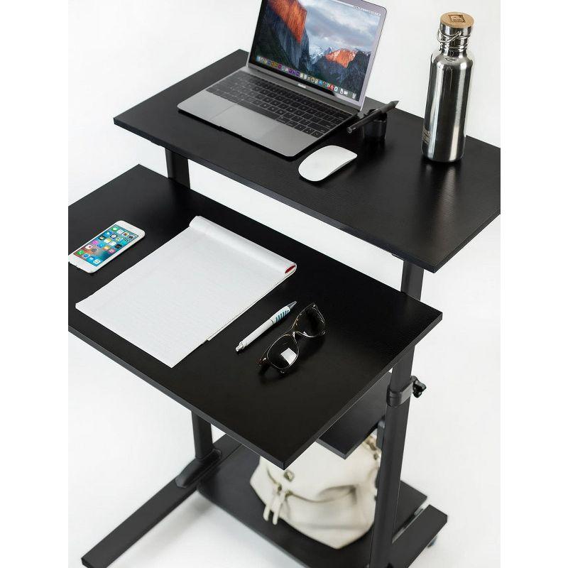 Mount-it Mount-It! Mobile Standing Desk and Rolling Presentation Cart ,27.5-Inch Platform, Locking Wheels