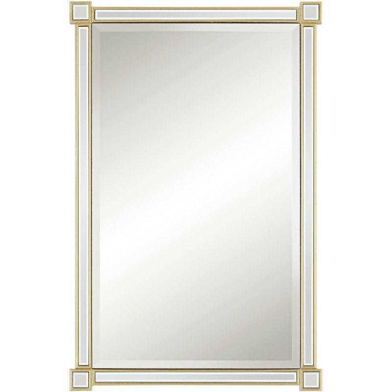 Gabriella Rectangular Gold Leaf Wood Vanity Mirror