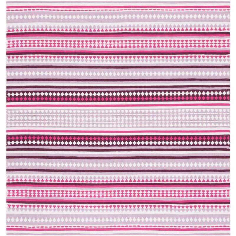 Montauk Pink and Ivory Handwoven Cotton Area Rug