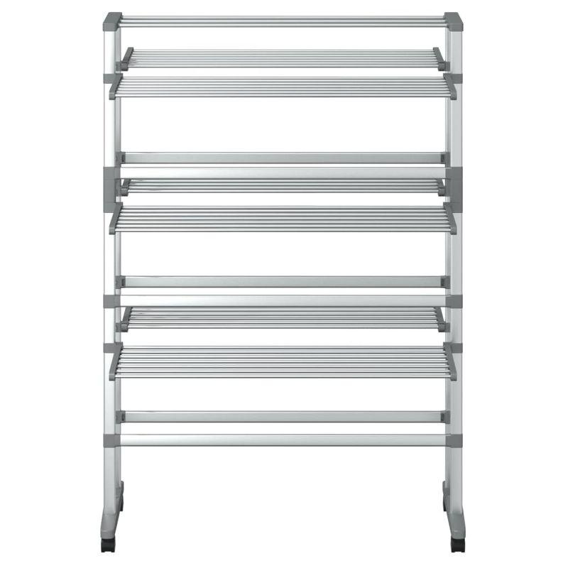 vidaXL Laundry Drying Rack with Wheels 35"x25.2"x50.8" Aluminum