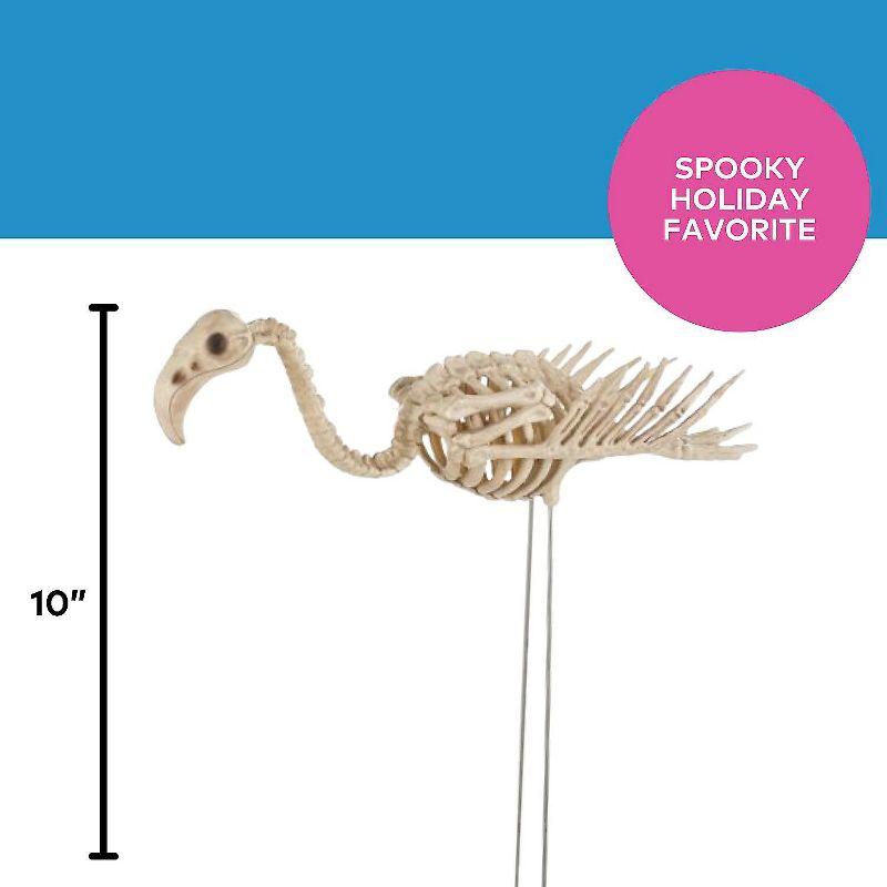 Seasons 2.5 ft Flamingo Skeleton Yard Decoration - Off-White