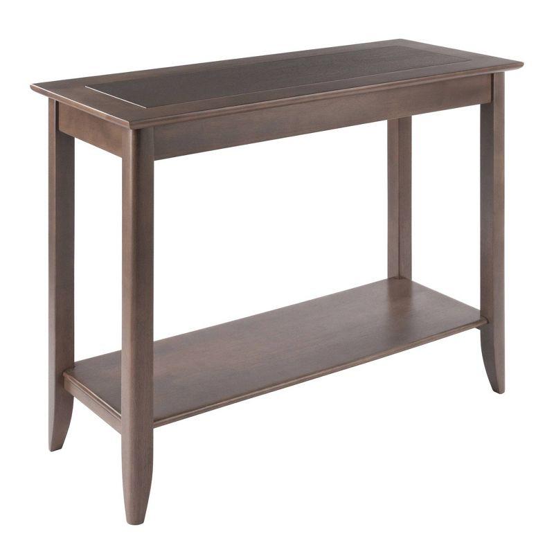 Santino Console Hall Table Oyster Gray - Winsome: Entryway Furniture with Shelf, Wood Veneer Sofa Table