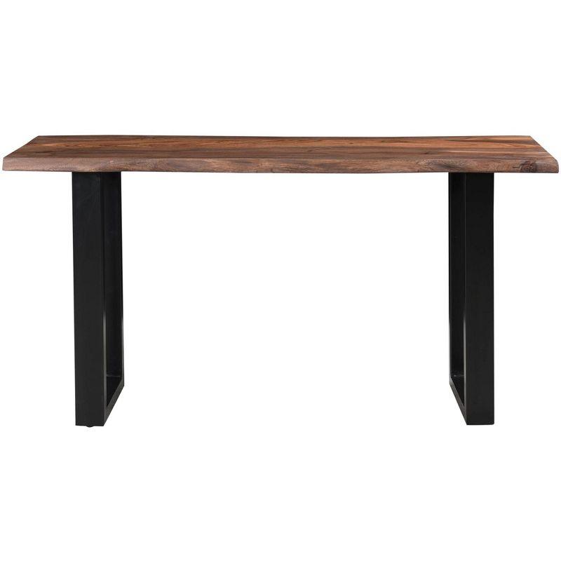 Coast to Coast Raw Edge Brownstone 58" Wide Black and Wood Console Table