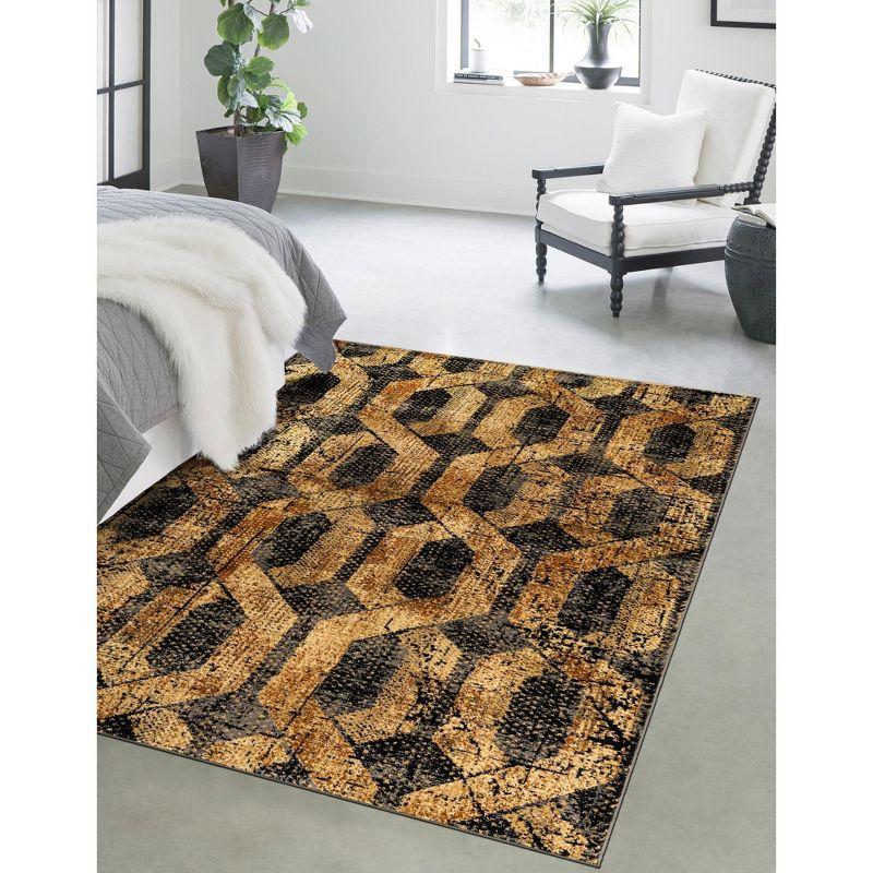Unique Loom 10' 0 x 14' 0 Black Gray Saturn Astra Area Rug