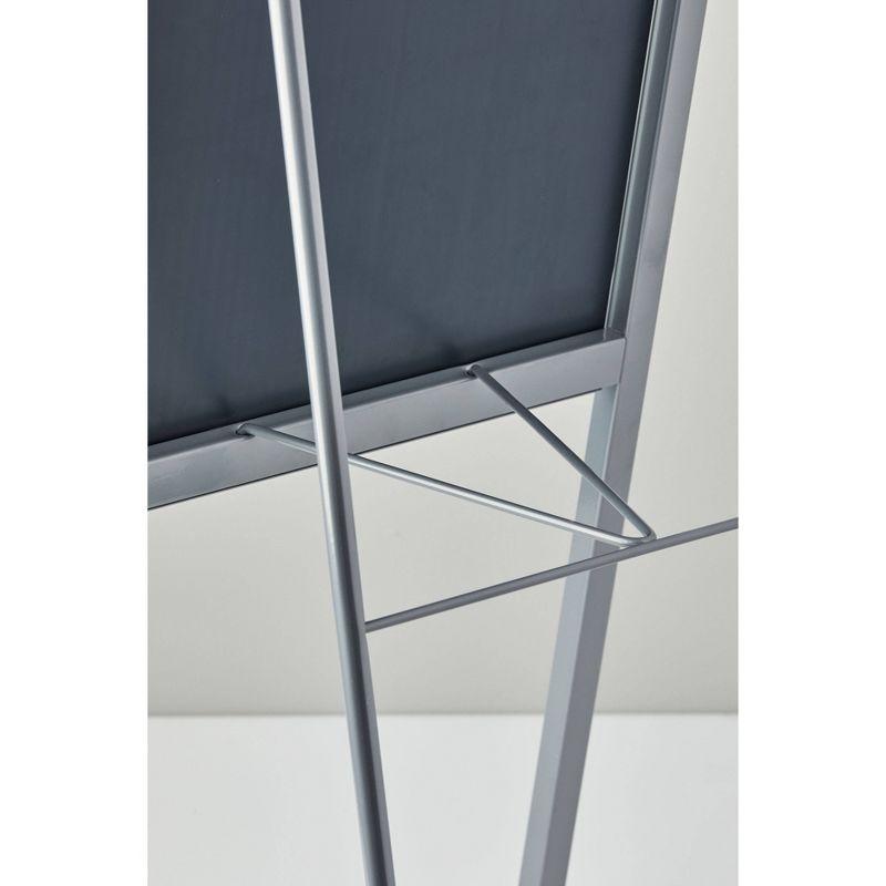 Adeline Floor Mirror Silver - Adesso: Modern Rectangle Leaning, Metal Frame, Freestanding