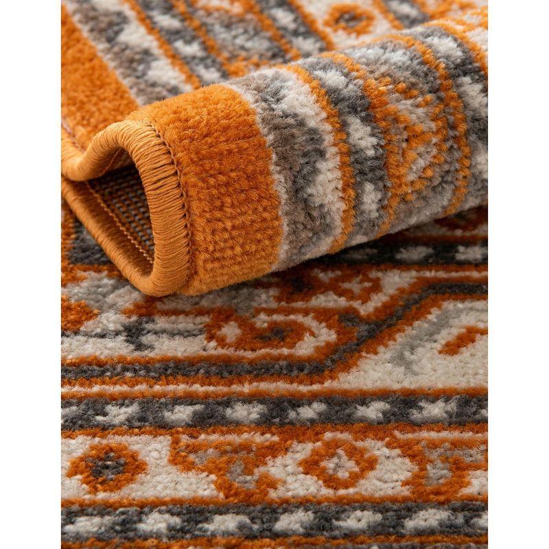 Unique Loom Williamsburg Collection Area Rug - Allover (2' 9" x 9' 10" Runner Orange/Gray)