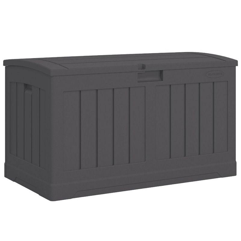 Suncast Suncast 50 Gallon Plastic Deck Box with Molded Lockable Feature for Home, Gray