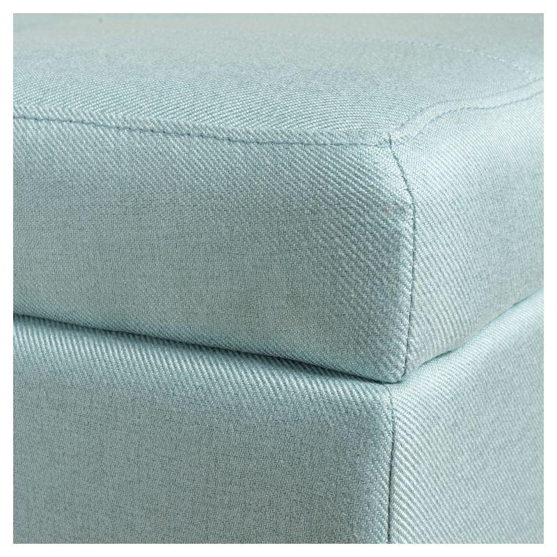 London Fabric Storage Ottoman Bench - Light Blue: Christopher Knight Home with Tufted Lid, Bedroom Accessory