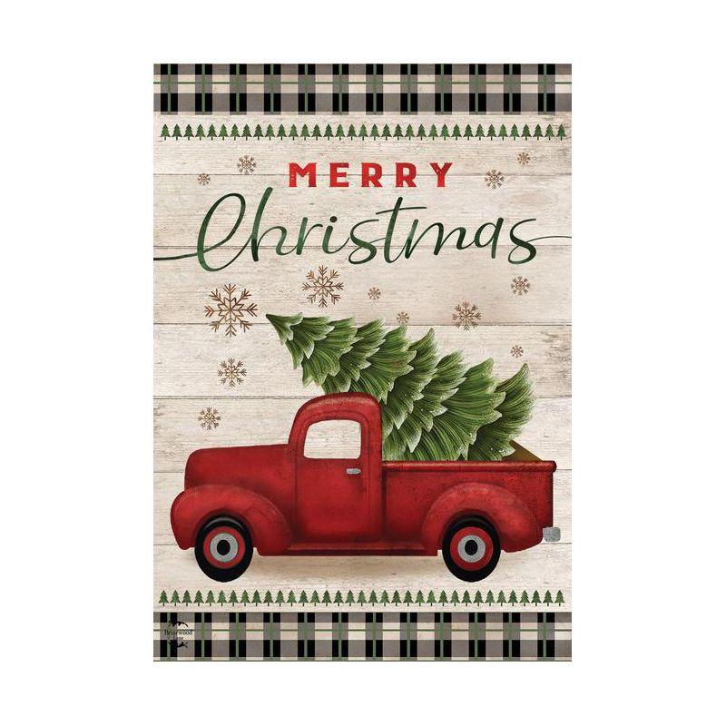 Merry Christmas Pickup Truck Garden Flag Rustic 12.5"x18" Briarwood Lane