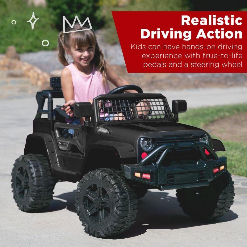 Best Choice Products 12V Kids Ride On Truck Car w/ Parent Remote Control, Spring Suspension, LED Lights - Black