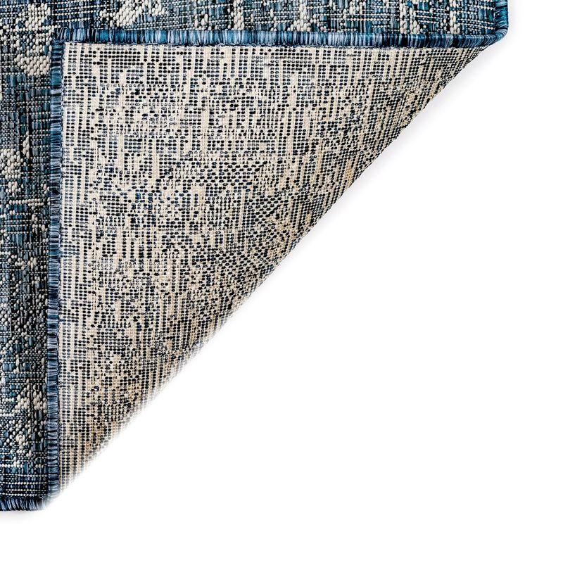 Liora Manne Carmel Vintage Floral Indoor/Outdoor Rug Navy 6'6" x 9'4"