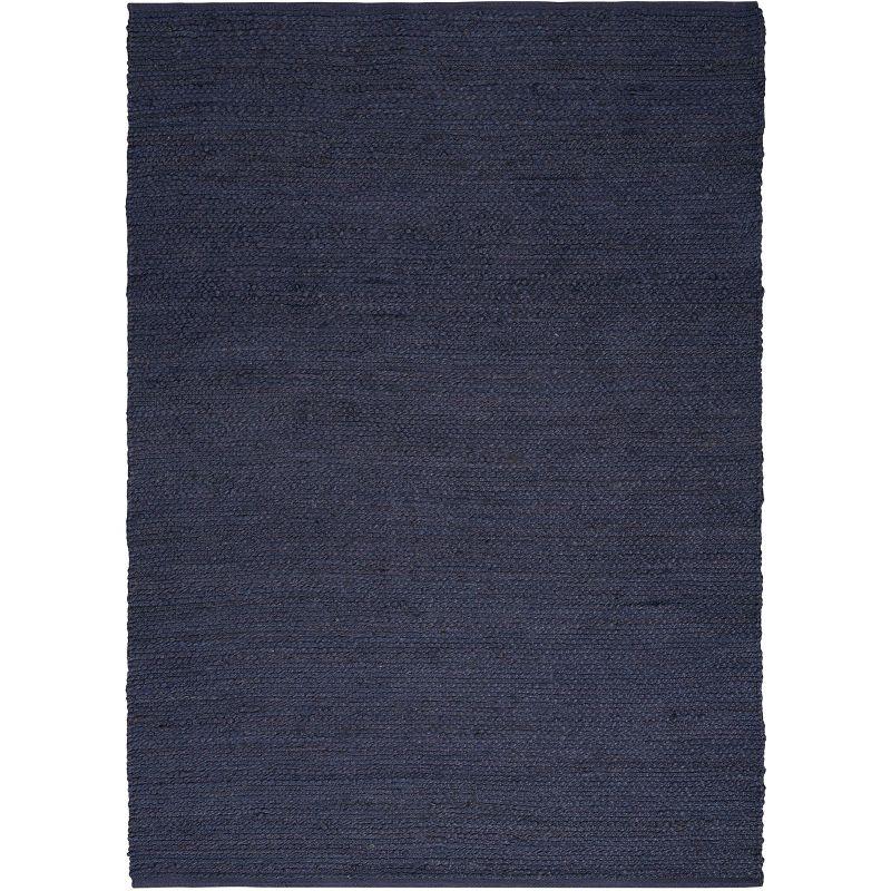 Nourison Natural Jute 4' x 6' Navy Farmhouse Indoor Rug