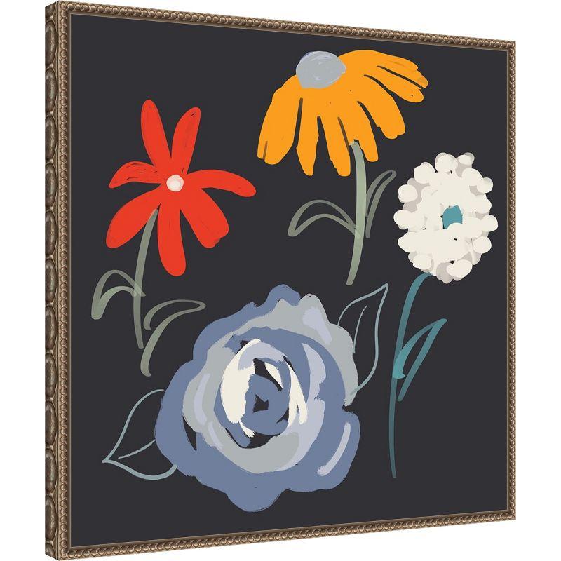 Amanti Art Flowers at Night by Robin Maria Canvas Wall Art Print Framed 22 x 22-in.