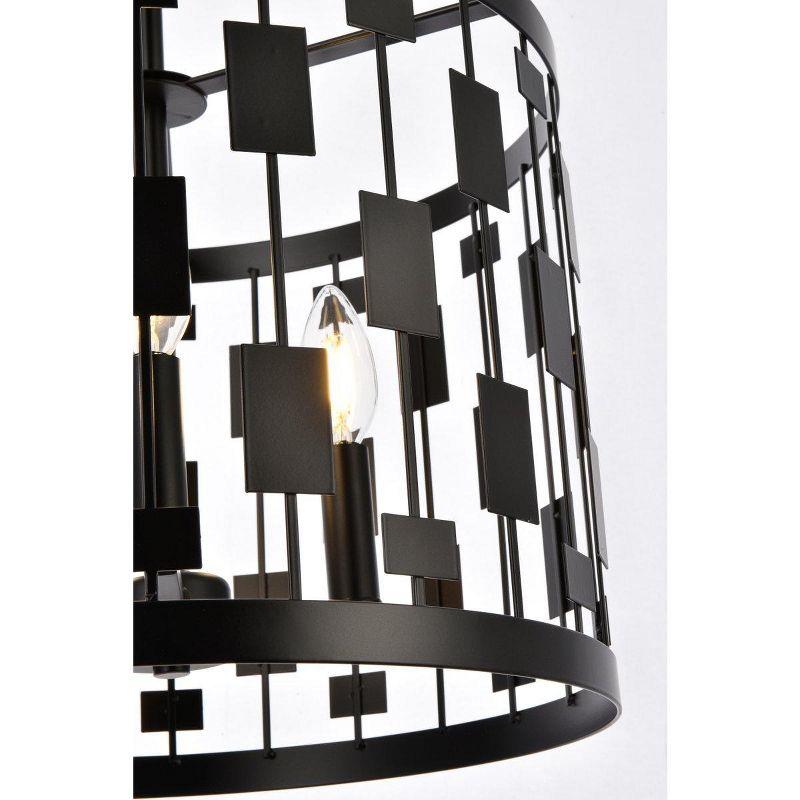 Elegant Lighting Levante 3 lights pendant in black