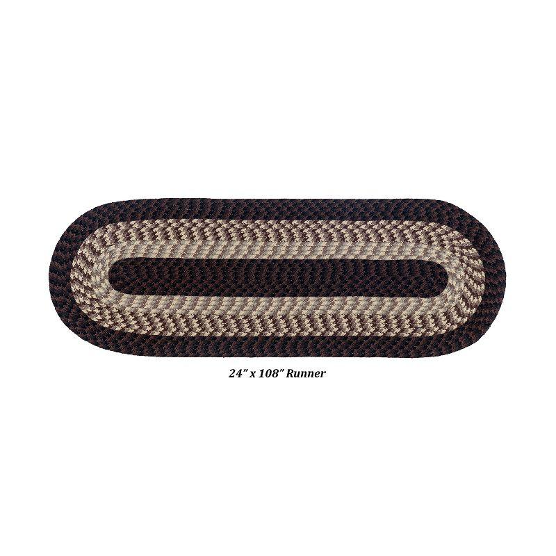 24" x 108" Alpine Collection Chocolate Stripe Reversible Indoor Area Utility Runner Rug - Better Trends