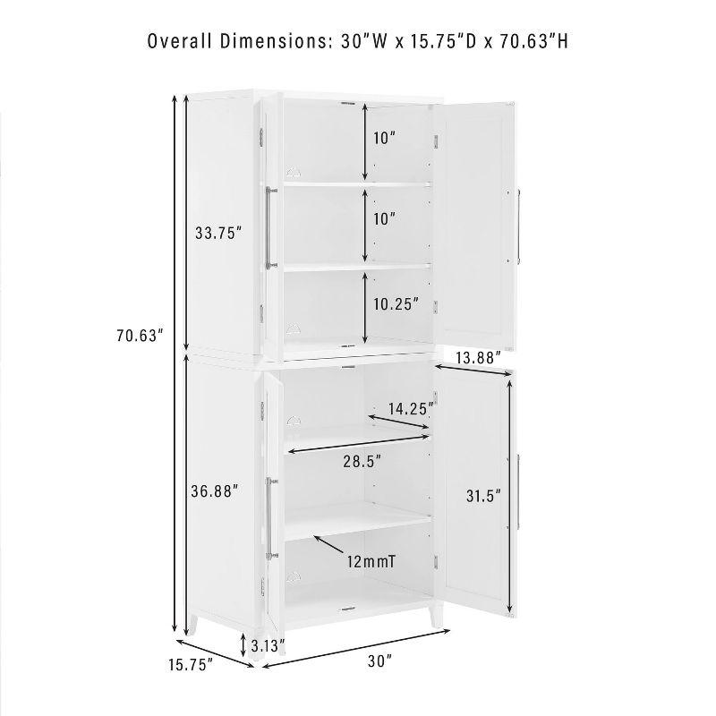 Crosley 70" Roarke Kitchen Pantry Storage Cabinet White