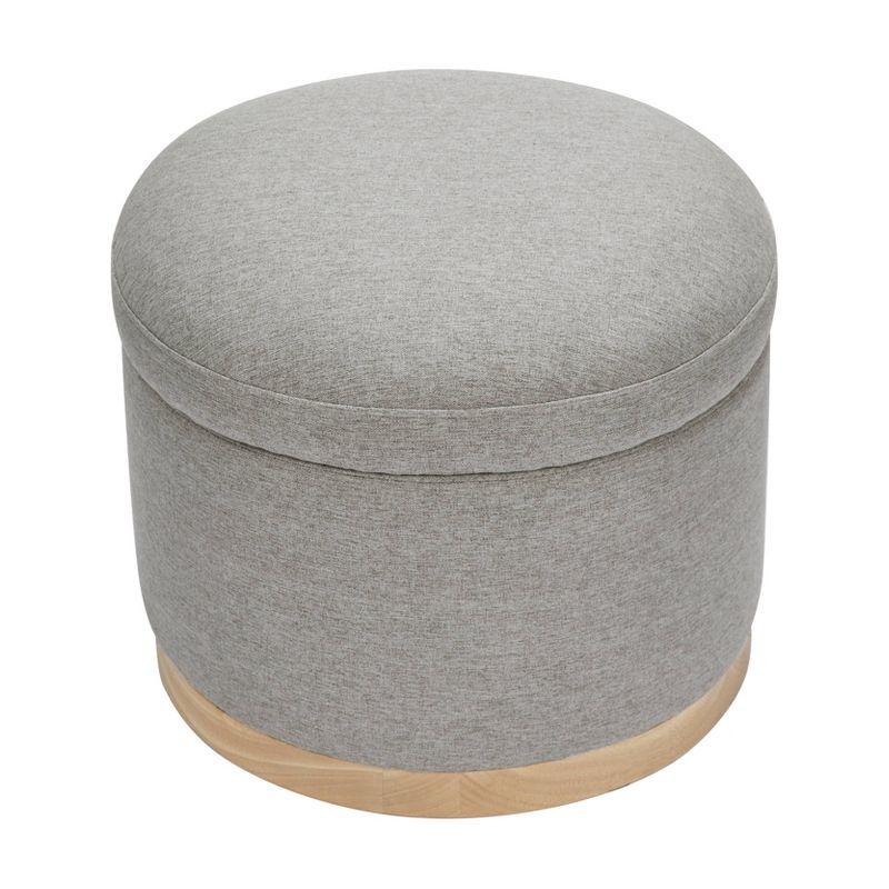 Naka 21.5" Wide Round Storage Ottoman with Storage