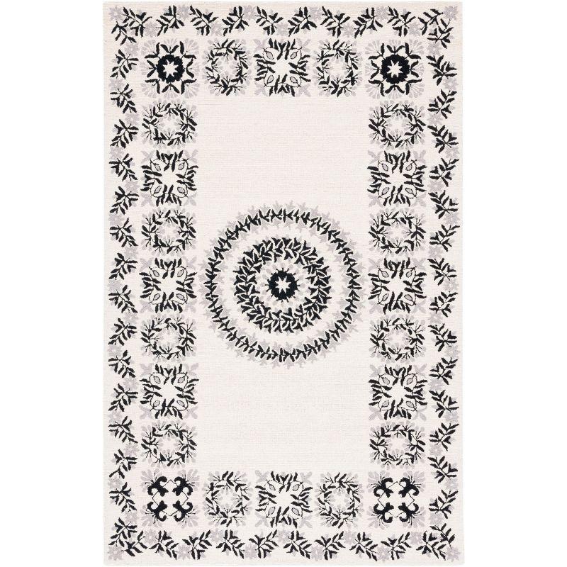Empire EM826 Hand Tufted Area Rug - Ivory/Black - 3'x5' - Safavieh.